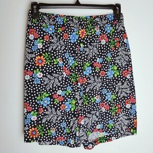 VTG Y2K Solutions Original Tropical Floral Polka Dot Pull On Flowy Shorts, Sz L